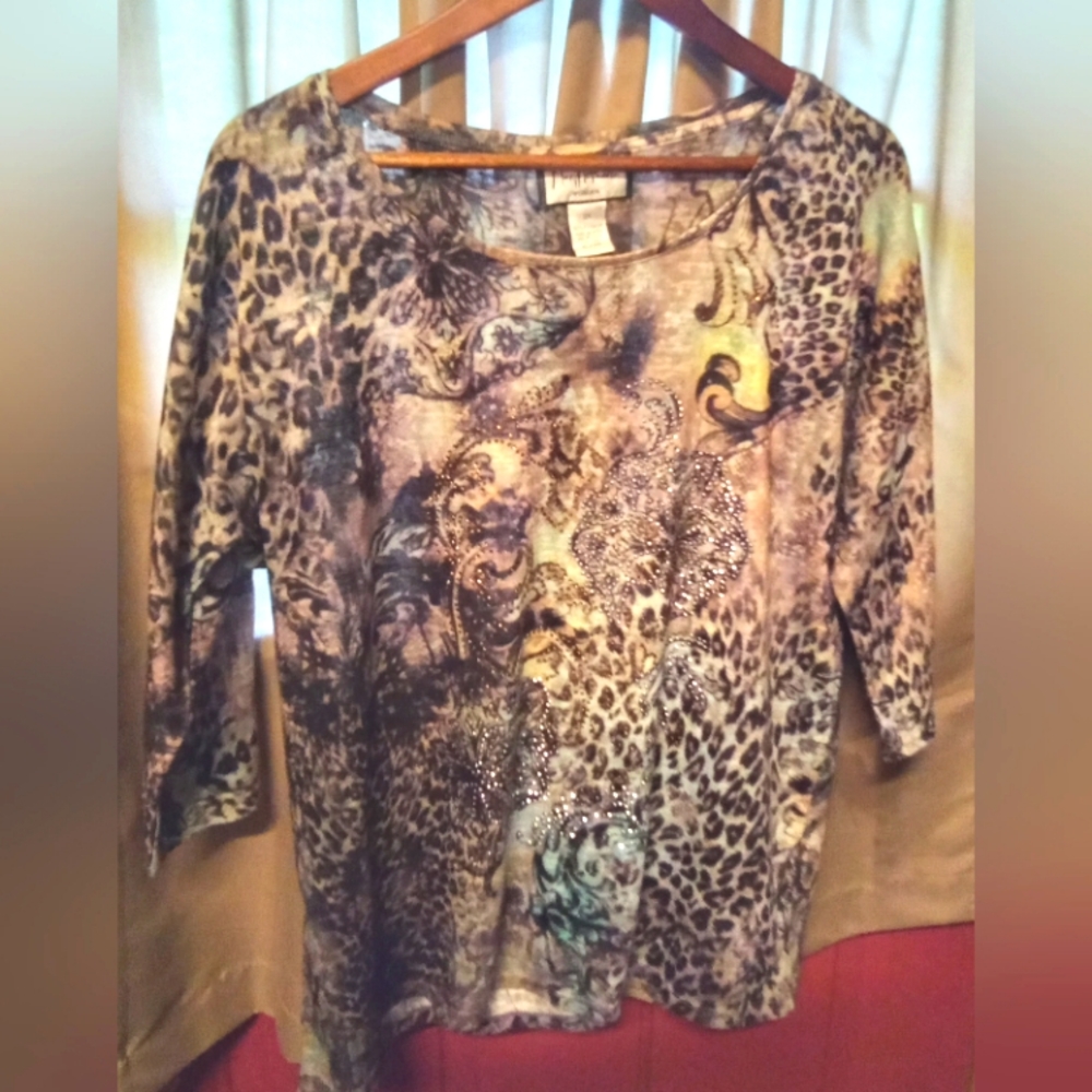 Mary Mcfadden  embellished sweater tee